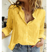 Women's Cotton-Linen Oversized Long Sleeve Lapel Blouse - Vintage Y2K Harajuku Tunic