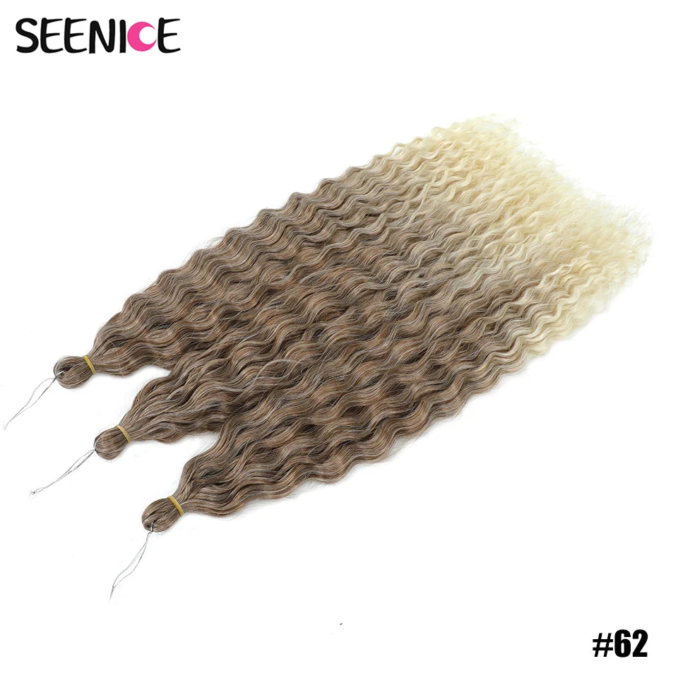 Ariel Water Wave Twist Crochet Braids – Ombre Synthetic Deep Wave Hair Extensions, 22 Inch (55 cm)