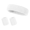 3-Pack Athletic Sweatband Set Headbands and Wristbands for Running, Cycling, Yoga (Polyester)