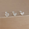3-Pack 14K Gold-Plated Stainless Steel Crown Stud Earrings for Women with Crystal Zircon — Horse Eye Design