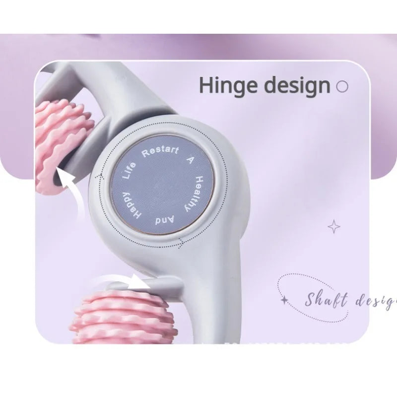 14-Wheel Yoga Fitness Roller with Leg Holders – Deep Tissue Muscle Massager & Mobility Trainer