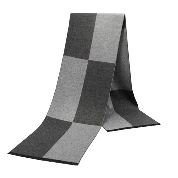 Men's Cashmere-Feel Scarf 180 x 31 cm (71 x 12 in) Plaid Stripe Pashmina Shawl Warm Winter