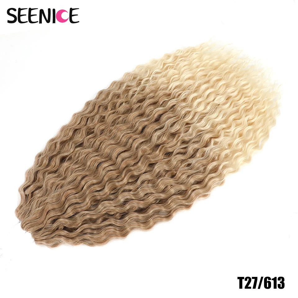 Ariel Water Wave Twist Crochet Braids – Ombre Synthetic Deep Wave Hair Extensions, 22 Inch (55 cm)