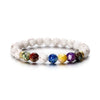 7 Chakra Natural Stone Bracelet, Black Braided Rope, Reiki Healing Yoga Meditation Unisex 17.4 cm (6.85 in)
