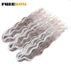 Synthetic Braiding Hair Extensions 24 in (60 cm) Loose Deep Wave Ombre Brown Rainbow Twist Crochet 3-Pack