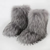 Women's Mid-Calf Faux Fox Fur Snow Boots – Plush-Lined Warm Winter Boots, Up to EU 46