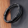 Braided Leather Rope Bracelet with Stainless Steel Magnetic Clasp, Unisex Charm Bangle — 21 cm (8.3 in)