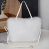 Faux Fur Shoulder Tote with Detachable Strap — Plush Crossbody Handbag for Women