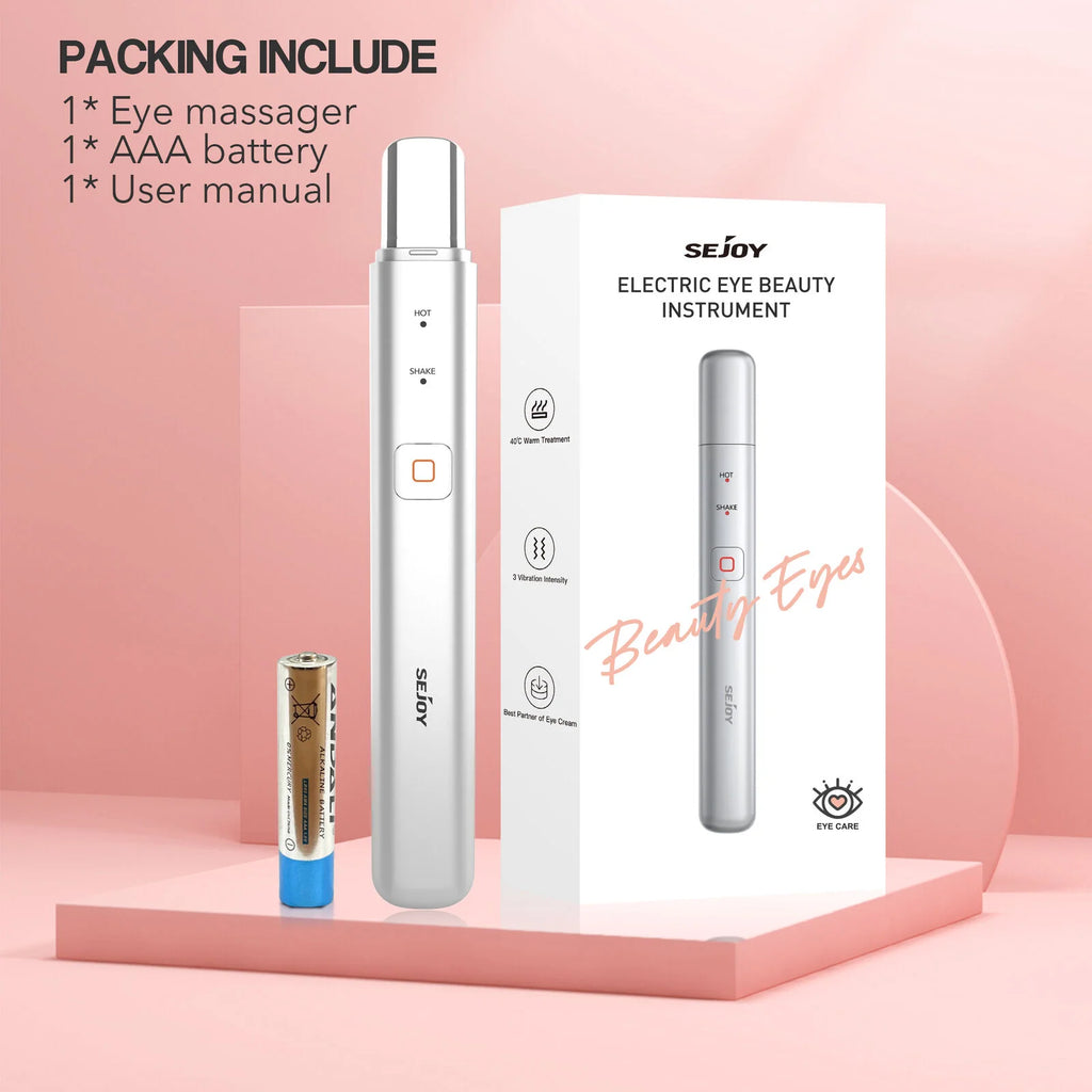 SEJOY Heated Eye Massager with Warm Vibration for Dark Circles, Puffiness & Eye Care Gifts