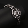 Viking Rune Wolf Celtic Knot Stainless Steel Bracelet for Men Nordic Link Chain