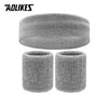Sweatband Set — 1 Headband + 1 Pair Wristbands, Sweat-Absorbent Athletic Head & Wrist Bands for Workout Basketball Running Tennis