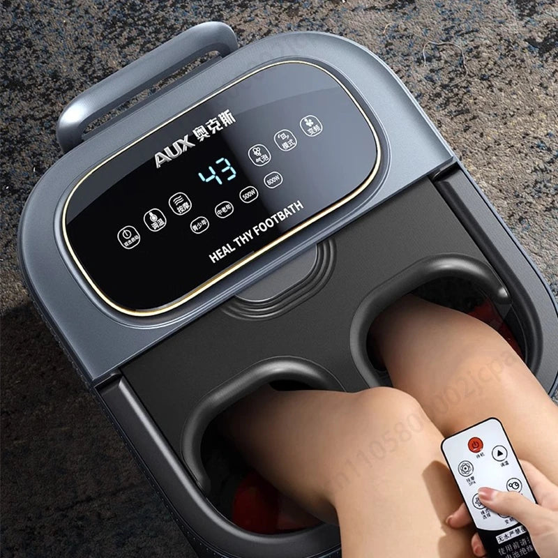 220V Electric Foot Spa Massager – Heating, Vibration & Bubble Pedicure Bath for Relaxation and Pain Relief