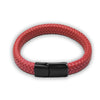 Men's White Braided Leather Bracelet with 316L Stainless Steel Double-Safety Magnetic Clasp — Sizes 18.5/20.5/22 cm (7.3/8.1/8.7 in)