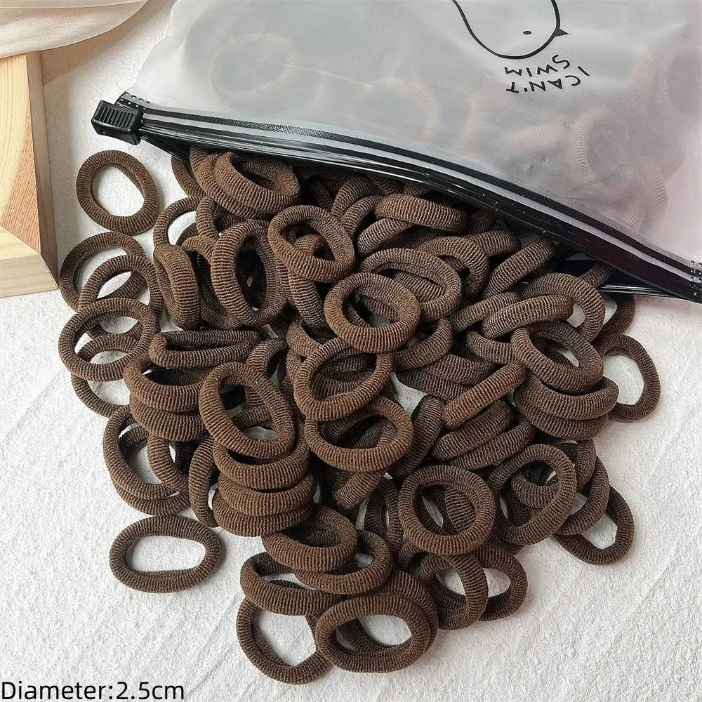 50-Pack No-Damage Elastic Hair Ties for Women & Girls – Seamless Ponytail Holders (Assorted Colors, Includes Black)