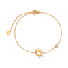 Women's Minimalist Thin Chain Bracelet with Cross, Crescent Moon & Star Charms – Adjustable Stainless Steel Layered Link