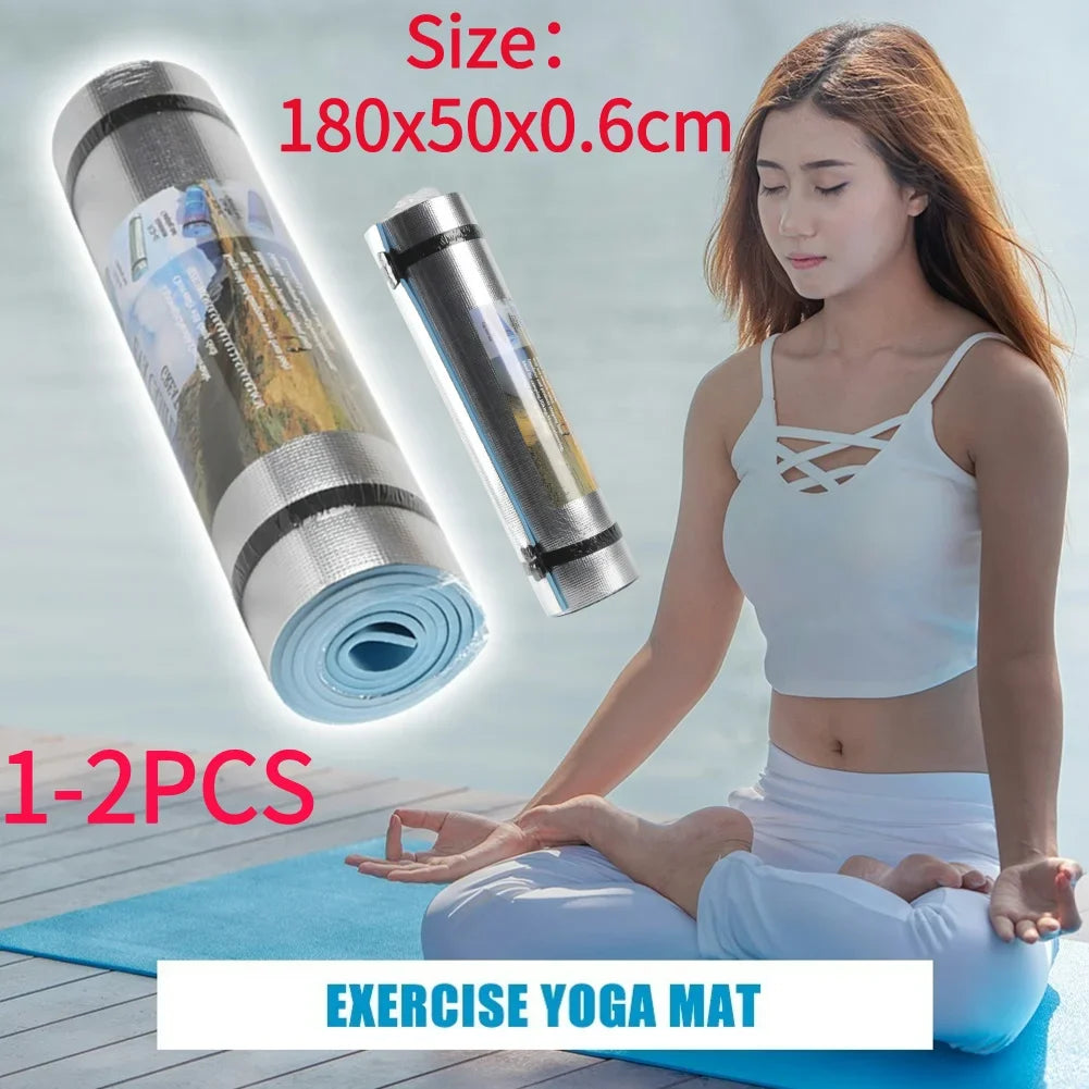 EVA Yoga Mat 180 x 50 x 6 mm (70.9 x 19.7 x 0.24 in) Non-Slip Moisture-Proof Exercise Mat for Yoga, Gym, Camping & Picnic