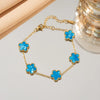 316L Stainless Steel Lucky Five-Petal Flower Bracelet for Women Plum Blossom Five-Leaf Clover Charm
