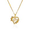 Heart Initial Necklace for Women - Gold Stainless Steel A-Z Alphabet Pendant, Birthday Gift