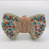 Rhinestone Bow Evening Clutch Minaudiere - Sparkling Bridal Wedding Bag 18 cm (7.1 in) with Chain