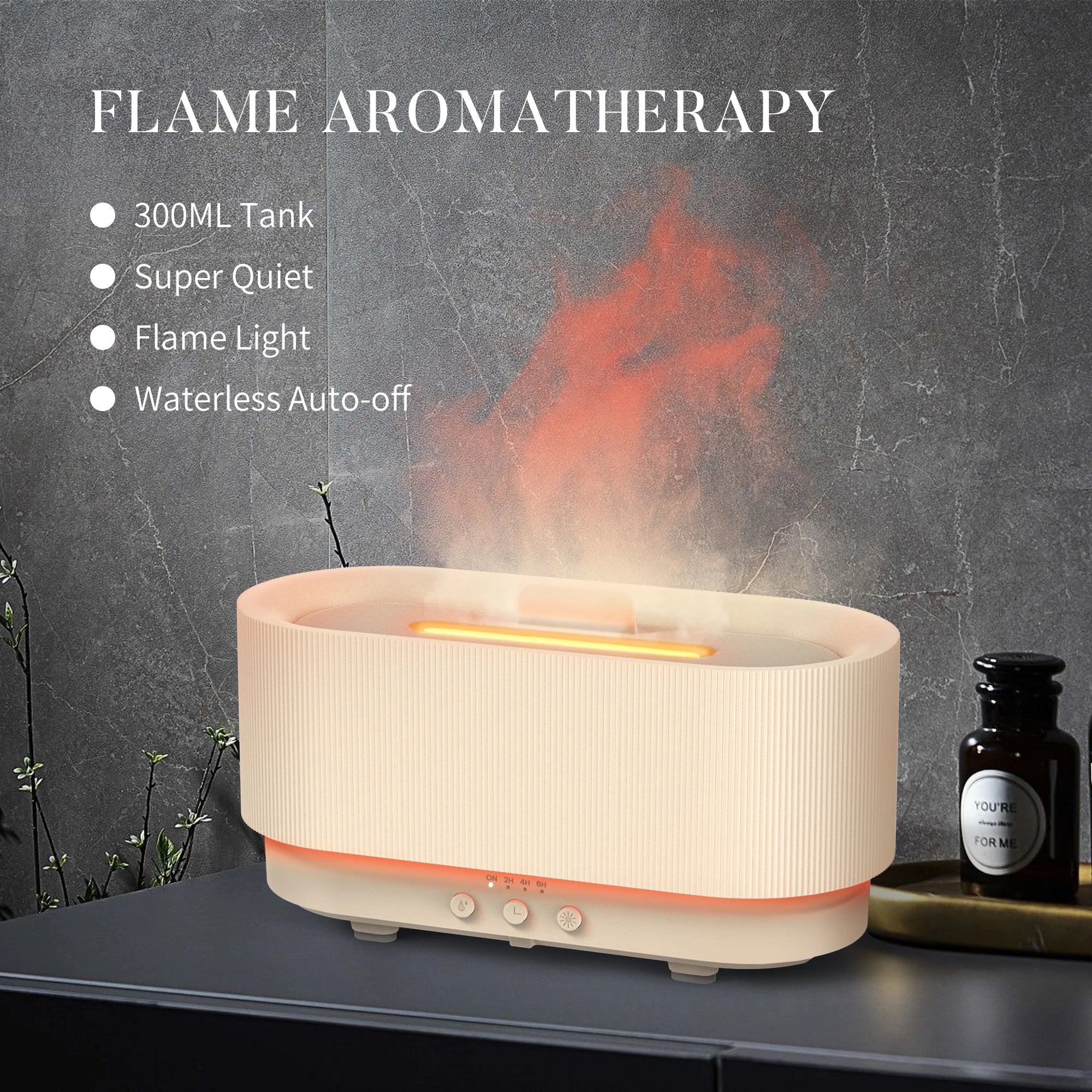 SEJOY Ultrasonic Cool Mist Humidifier & Aroma Diffuser — Portable Essential Oil Diffuser with LED Flame Lamp
