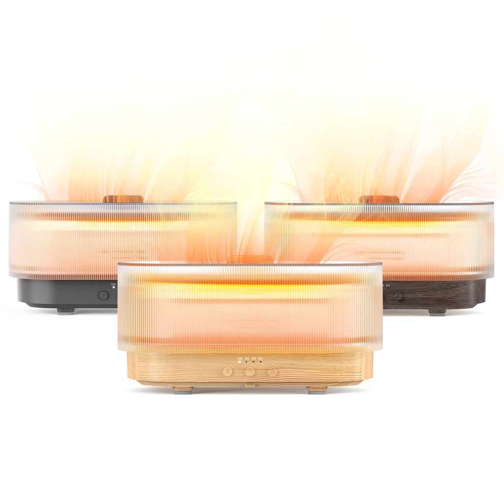 Sejoy 300ml Flame Aroma Diffuser – USB Cool Mist Essential Oil Humidifier with Colorful Night Light & Auto-Off Timer