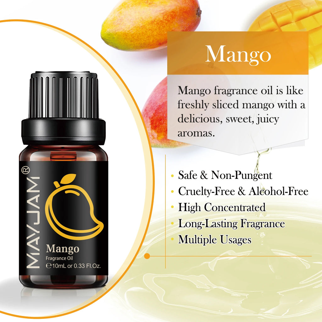 MAYJAM Fruit Fragrance Oil 10ml (0.34 fl oz) – Cherry Banana Papaya Grape Litchi Guava Kiwifruit Pear Fig for Diffuser & Candle