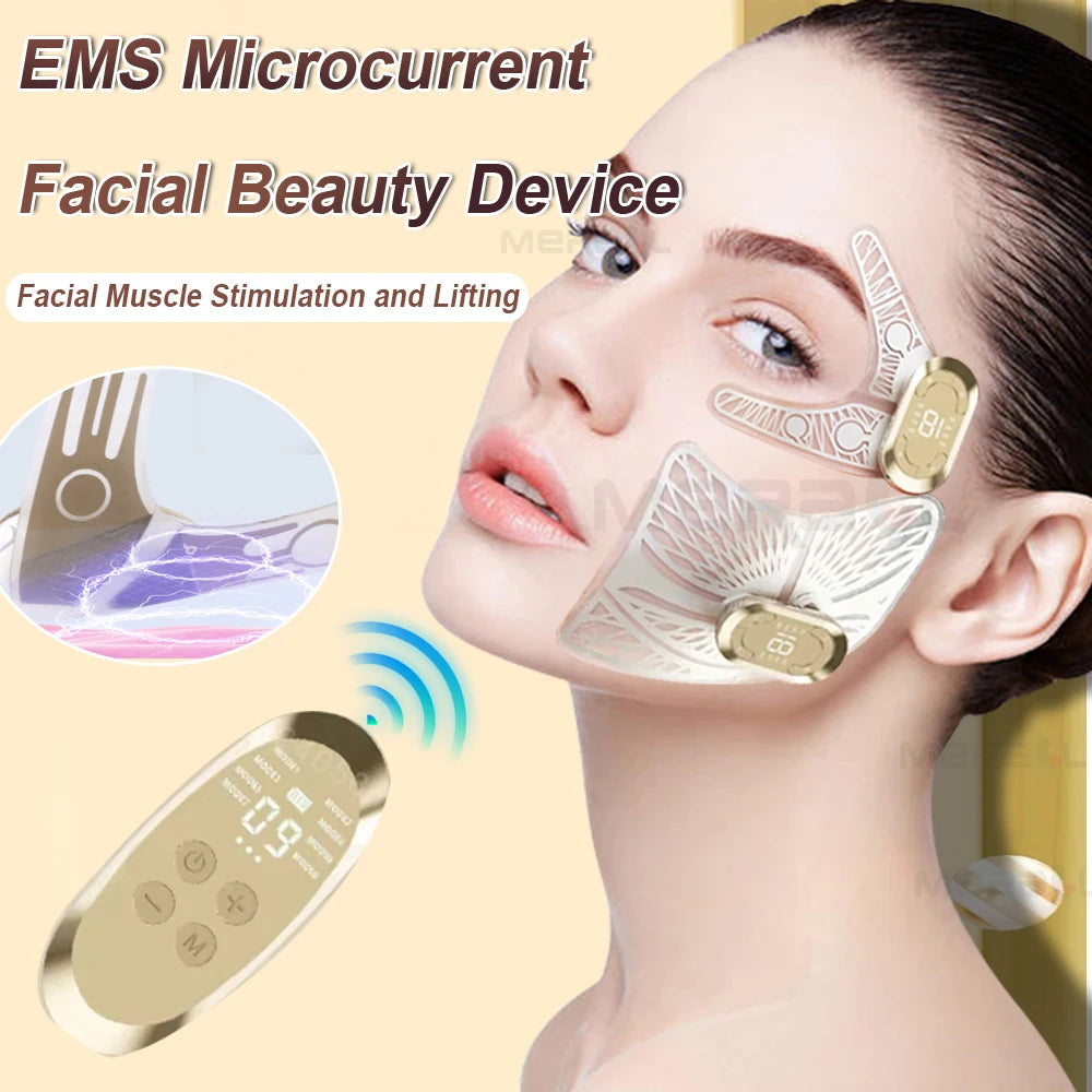 EMS Facial & Eye Massager - Electric Muscle Stimulator for Face Lifting, Wrinkle Reduction & Fatigue Relief