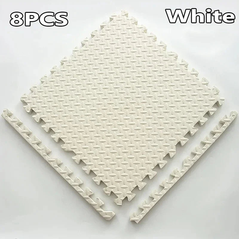 EVA Interlocking Floor Tile 30×30×1 cm (11.8×11.8×0.4 in) Leaf Texture Non-Slip Shock-Absorbing Gym, Yoga & Baby Play Mat