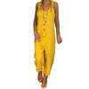 Women's Backless Knotted Bib Jumpsuit – Sleeveless Solid Dungarees Ankle-Length (Plus Sizes)