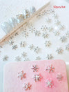 50pcs Gold & Silver 3D Snowflake Nail Art Charms - Alloy Metal Christmas Nail Decorations DIY Accessories