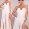Women's Summer Split-Side Knee-Length Casual Jumpsuit – Patchwork Sequin O-Neck, Short Sleeve