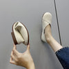 Women's Slip-On PU Loafers Casual Round-Toe Ballet Flats for Nurses Spring/Autumn Plus Size EU 43