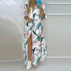 Vintage Boho Printed Maxi Shirt Dress — Turn-Down Collar Button-Front Oversized Beach Robe