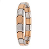 Women's Italian Charm Bracelet 9mm (0.35 in) Stainless Steel Link Bangle with Hidden Safety Clasp