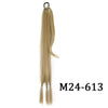 DIY Heat-Resistant Synthetic Boxing Braid Ponytail Extension - Silky Straight 160g (Black/Brown)