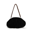 Moods Boutique Pleated Faux Fur Hobo Shoulder Bag for Women - Soft Plush Winter Purse