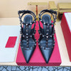 Gladiator Heeled Sandals for Women Rivet Ankle Strap Patent Leather Thin High Heels (6–10 cm / 2.4–3.9 in)