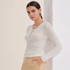 Serathinan Women's Ribbed Wool-Blend V-Neck Sweater – Long-Sleeve Casual Pullover for Fall/Winter