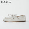 Genuine Leather Boat Shoes for Women - Classic Moccasin Flats, Non-Slip Casual Loafers