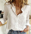 Women's Cotton-Linen Oversized Long Sleeve Lapel Blouse - Vintage Y2K Harajuku Tunic