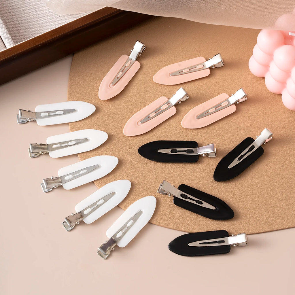 10-Pack No-Bend Seamless Hair Clips for Side Bangs, Floral Rhinestone Barrettes for Makeup & Face Washing