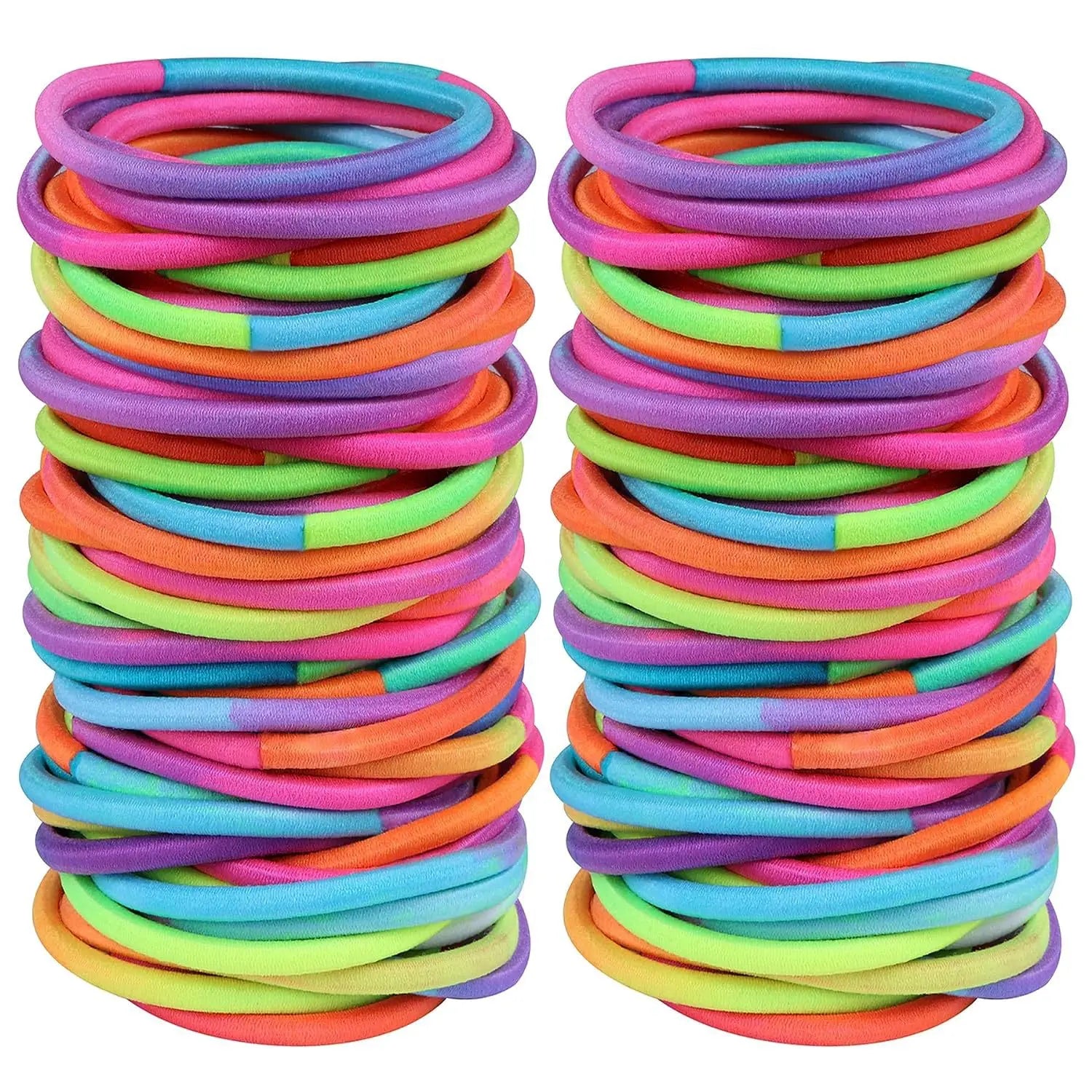 50-Pack No-Damage Elastic Hair Ties for Women & Girls – Seamless Ponytail Holders (Assorted Colors, Includes Black)