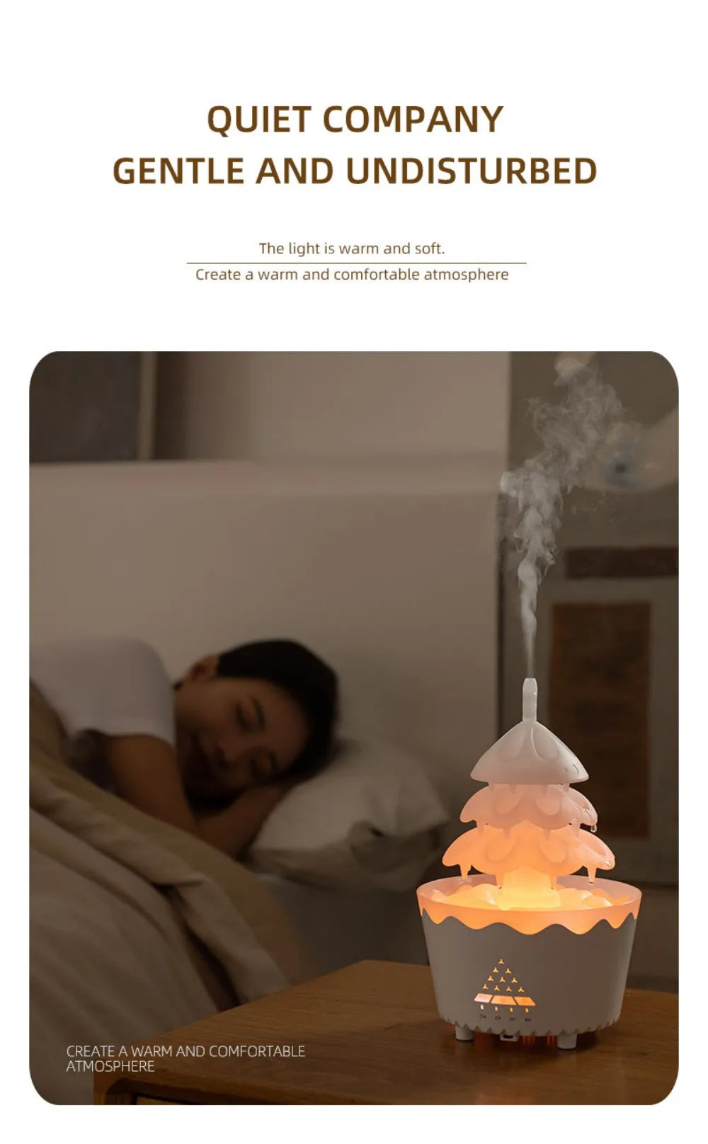 Remote-Controlled Aroma Diffuser Humidifier with RGB Night Light – UFO, Raindrop & Christmas Tree Designs for Home & Office