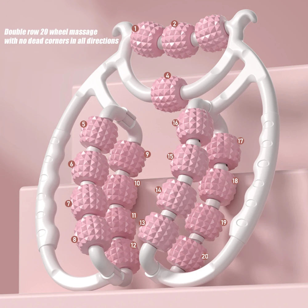 12-Wheel Manual Leg & Body Massage Roller – Full-Coverage Thigh, Calf & Arm Muscle Relief