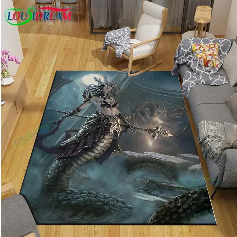 3D Mythical Beast Printed Area Rug Anti-Slip Polyester Carpet for Living Room, Kids Bedroom & Yoga Mat — Multiple Sizes (23.6×15.7–90.5×63 in / 60×40–230×160 cm)