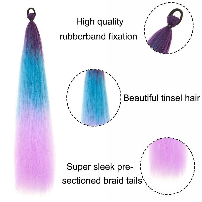 WIGSIN 26-Inch (66 cm) Synthetic Ponytail Extension – Long Yaki Straight Ombre with Elastic Tie