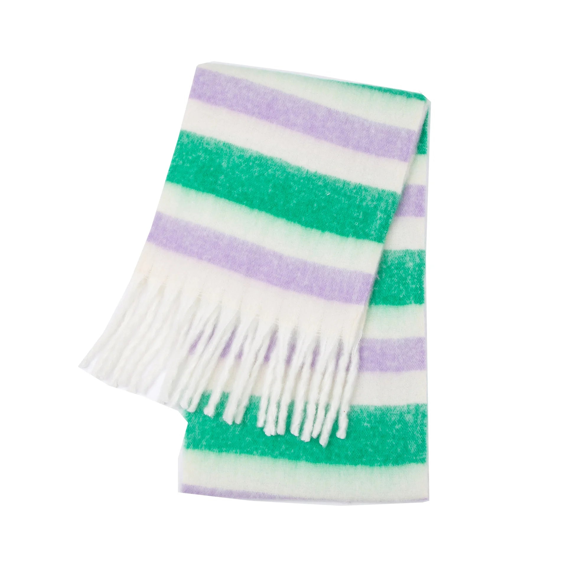 Women's Winter Thick Plaid Pashmina Scarf - Soft Polyester Shawl Wrap, 175+ cm (69+ in) Fuzzy Tassel