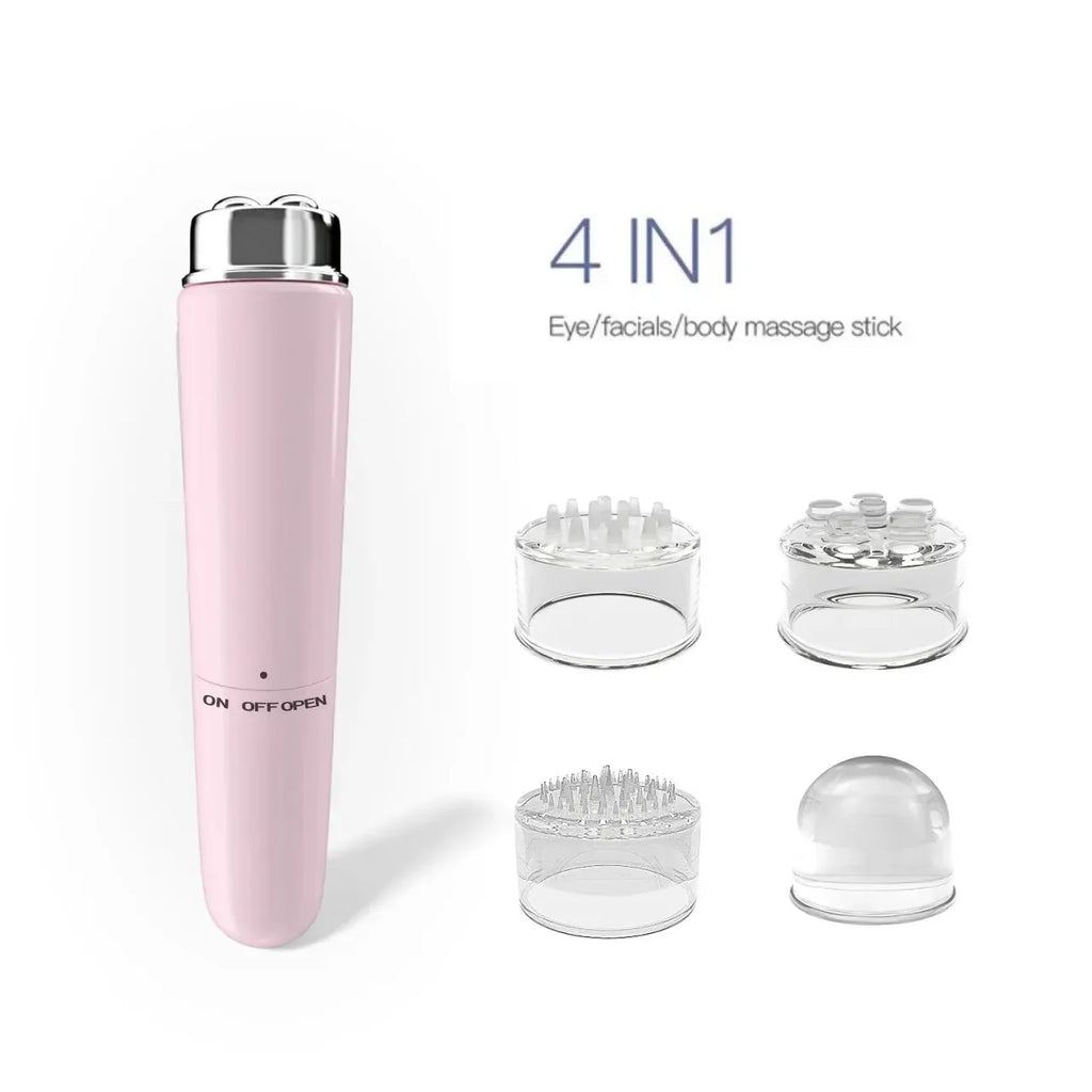 4-in-1 Electric Eye & Face Massager — Micro Vibration for Dark Circles, Puffiness & Eye Bags, Portable