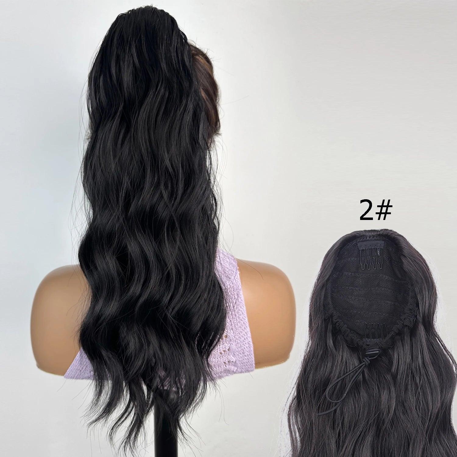 Wavy Drawstring Ponytail Extension 18 in (45 cm) Clip-In Synthetic High-Temp Fiber Hairpiece