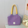 Quilted Love Women's Large Capacity Shoulder Tote Bag - Solid Color Casual Book Bag